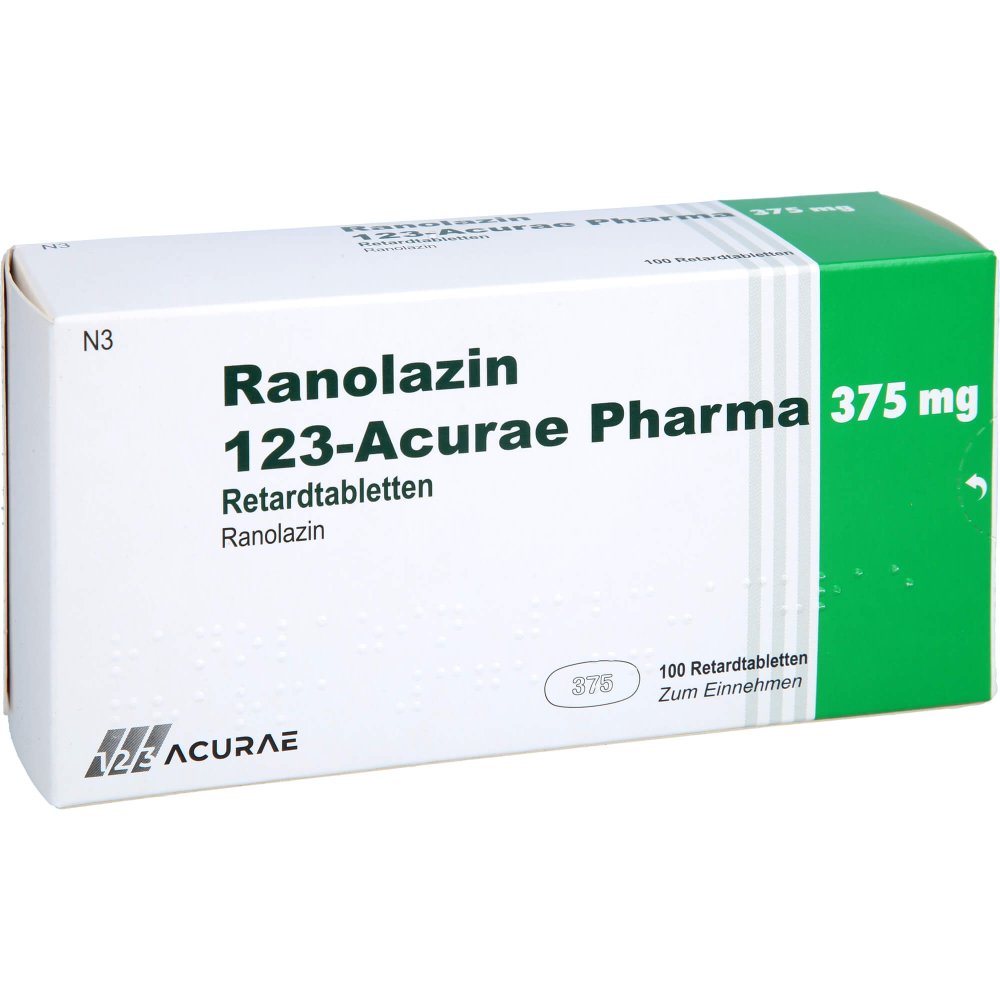 Ranolazin 123-Acurae Pharma 375 Mg Retardtabletten (100 stk)