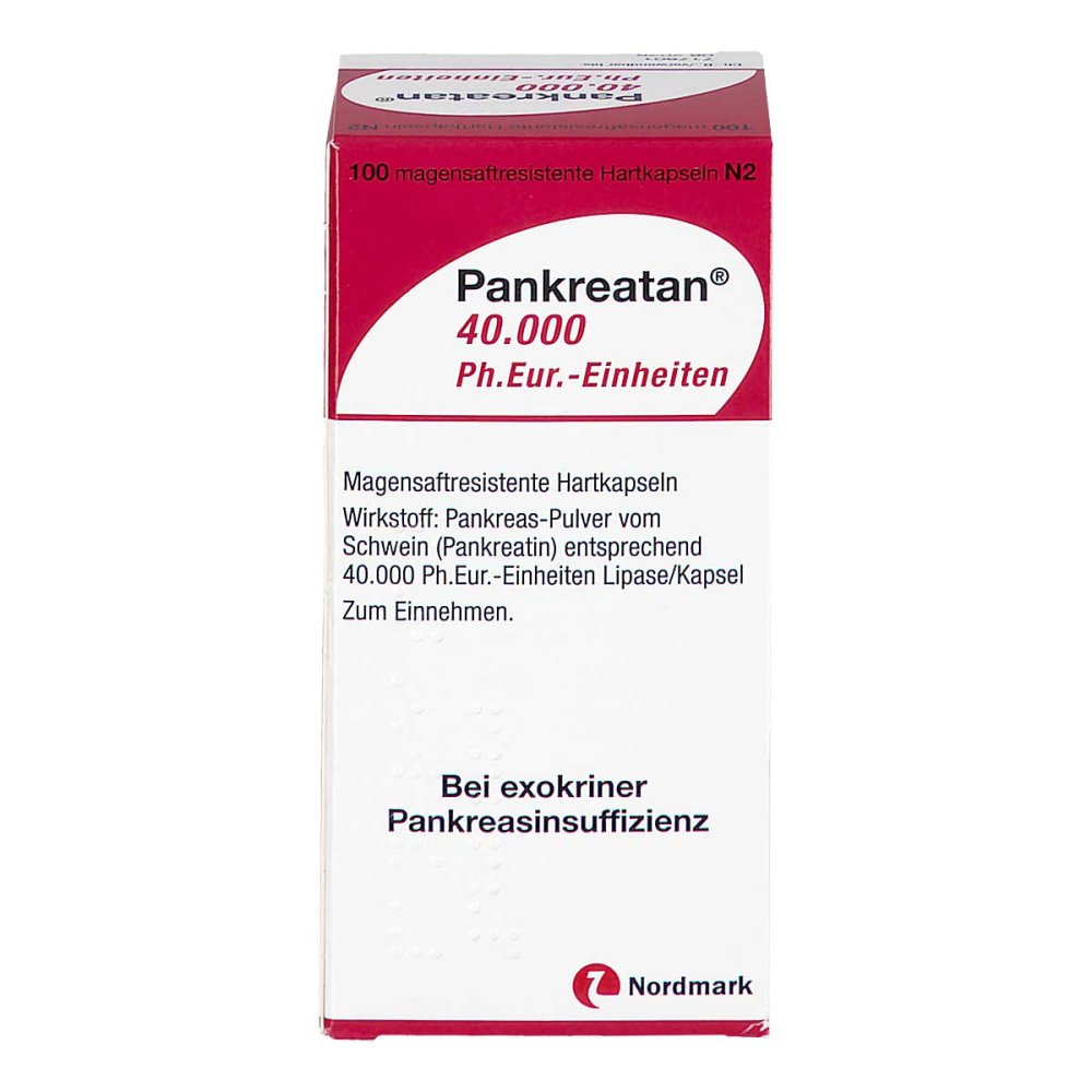 Pankreatan 40.000 Ph.Eur.-Einheiten Msr.Hartkaps. (100 stk)