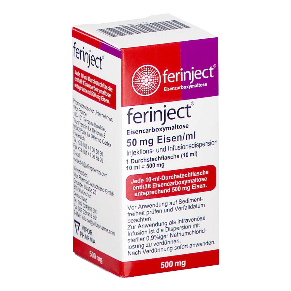 Ferinject 50 Mg Eisen/Ml Inj.-/Inf.-Dispers.500mg (1X10 ml)