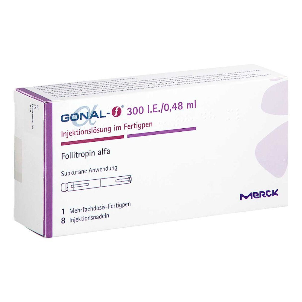 Das Produktfoto zeigt Gonal-F 300 I.E./0,48 Ml 22 Mikr./0,48ml Fertigpen (1 stk) PZN 18881314