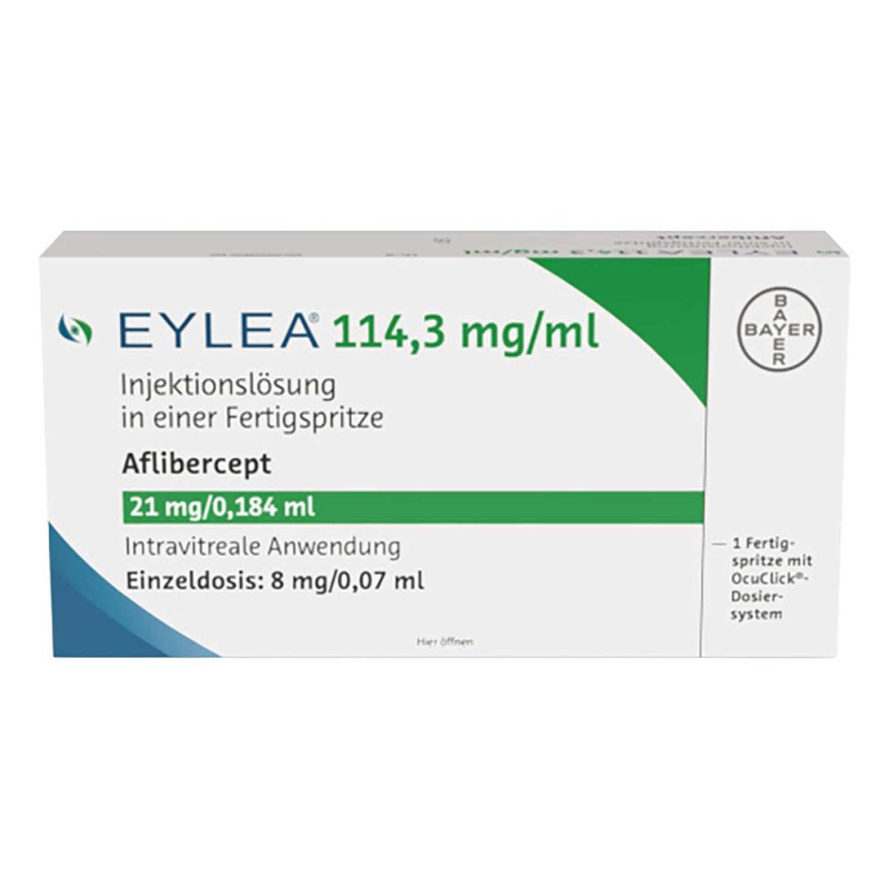 Das Produktfoto zeigt Eylea 114,3 Mg/Ml Injektionslösung I.E.Fertigspr. (1 stk) PZN 19093582