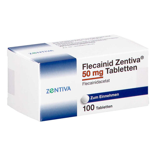 Das Produktfoto zeigt Flecainid Zentiva 50 Mg Tabletten (100 stk) PZN 19179852
