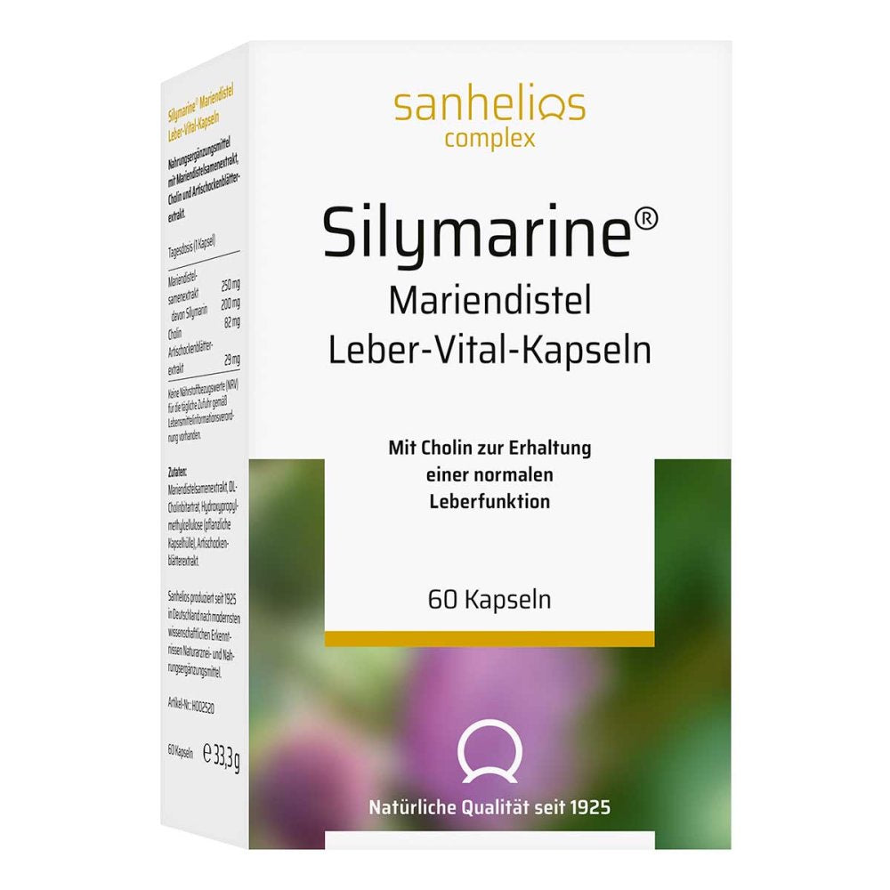 Das Produktfoto zeigt Silymarine Mariendistel Leber-Vital-Kapseln (60 stk) PZN 19180507