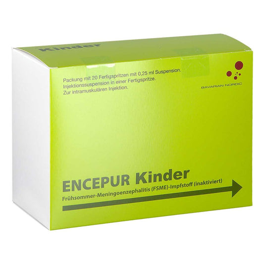 Das Produktfoto zeigt Encepur Kinder Fertigspritzen (20 stk) PZN 19335602