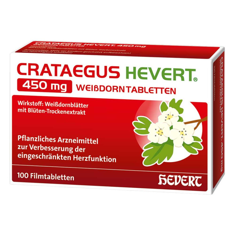 Crataegus Hevert 450 Mg Weißdorntabletten (100 stk)