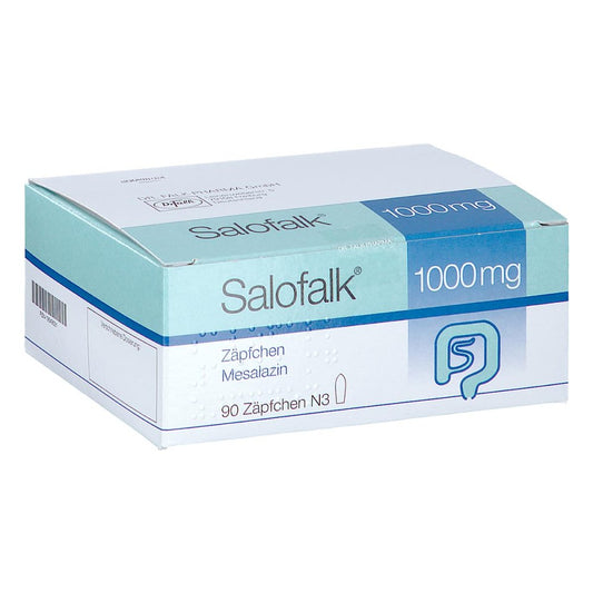Das Produktfoto zeigt Salofalk 1000 Mg Zäpfchen (90 stk) PZN 19549591
