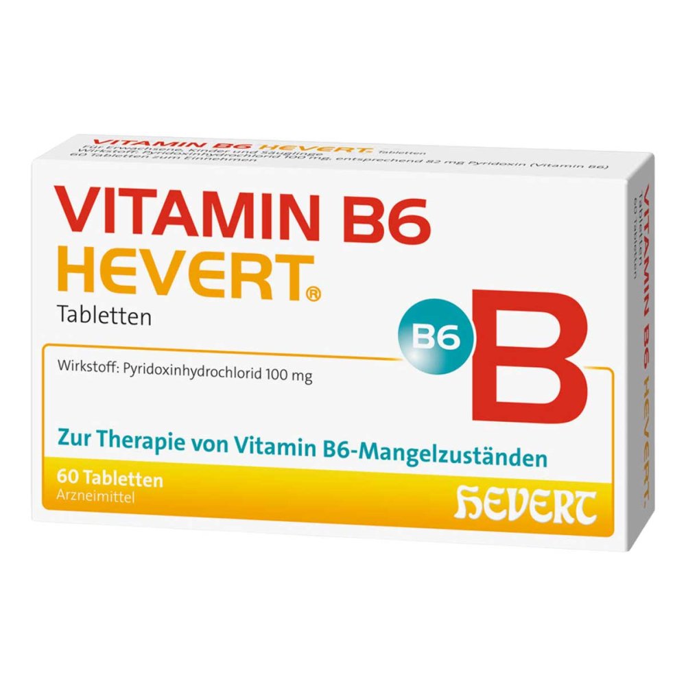 Das Produktfoto zeigt Vitamin B6 Hevert Tabletten (60 stk) PZN 19636982