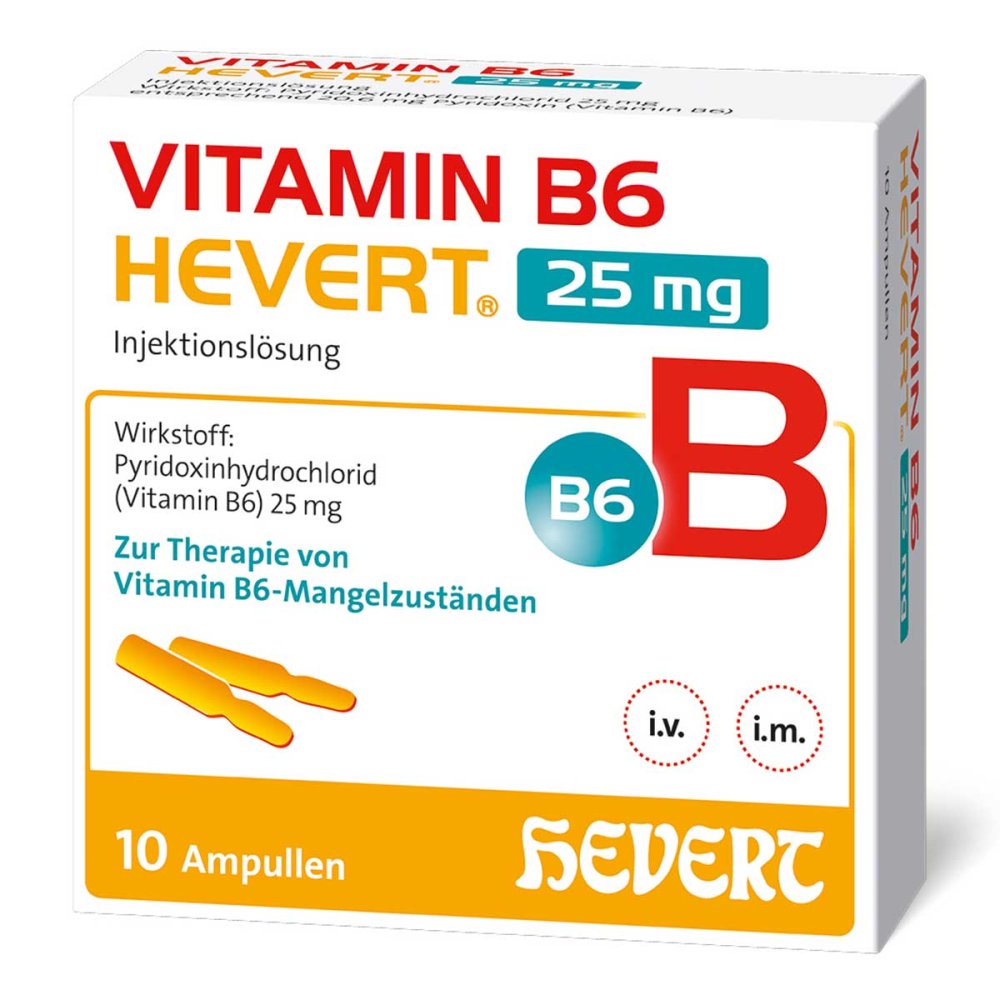 Vitamin B6 Hevert 25 Mg Injektionslösung (10X2 ml)