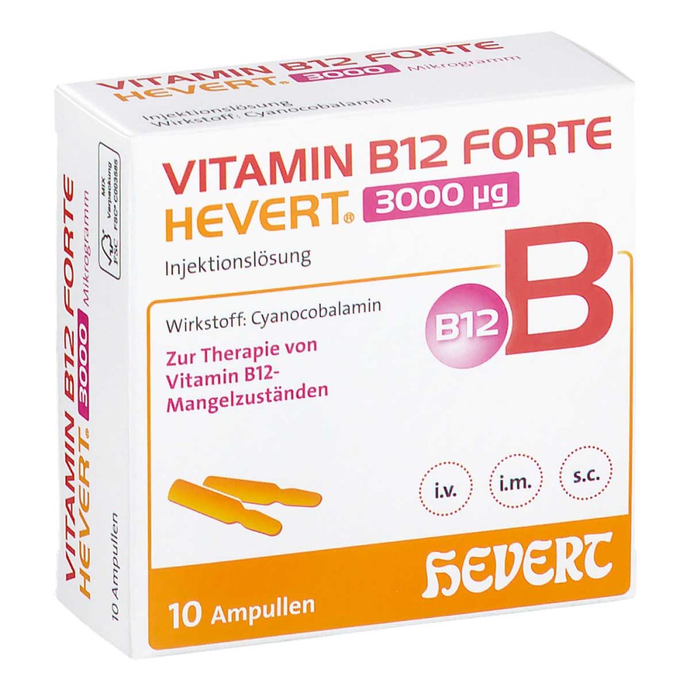 Vitamin B12 Forte Hevert 3000 Μg Inj.-Lsg.Amp. (10X2 ml)