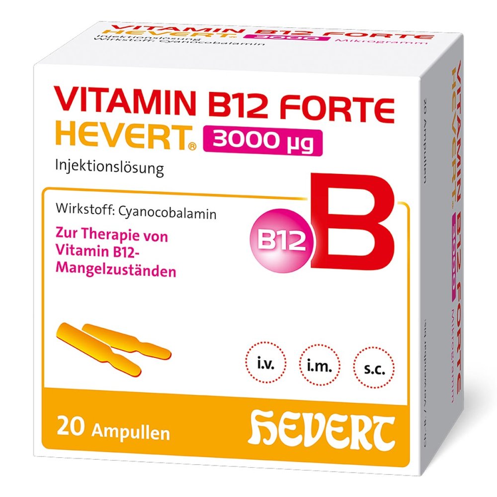 Vitamin B12 Forte Hevert 3000 Μg Inj.-Lsg.Amp. (20X2 ml)