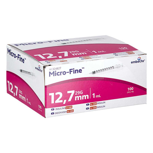 Das Produktfoto zeigt Micro-Fine Insulinspritze 1 Ml U100 12,7 Mm (100 stk) PZN 20539913