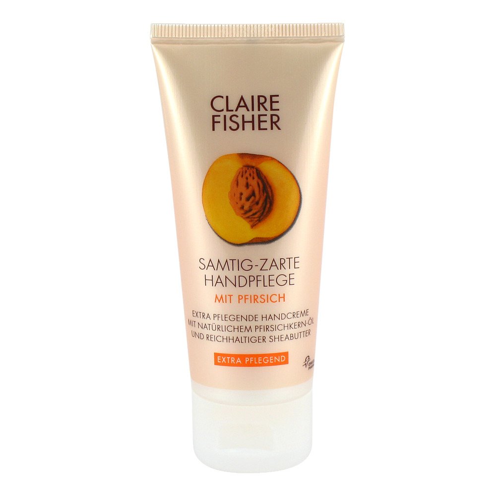 Das Produktfoto zeigt Claire Fisher Nat.Classic Pfirsich Handcreme PZN 01697138
