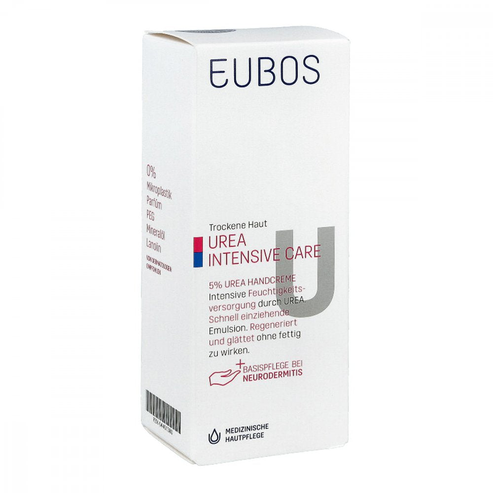 Das Produktfoto zeigt Eubos Trockene Haut Urea 5% Handcreme PZN 04401380