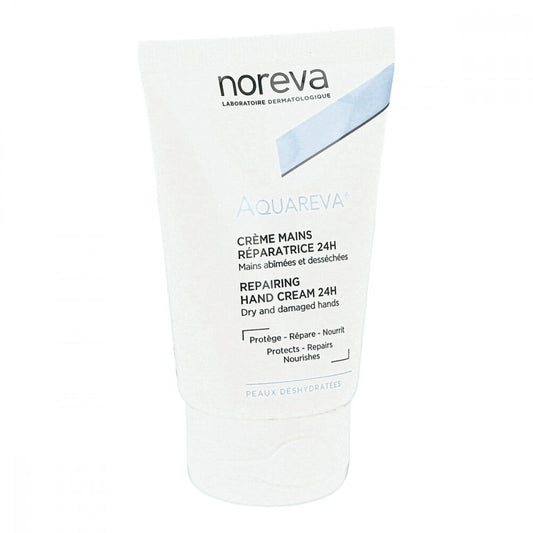 Das Produktfoto zeigt Noreva Aquareva Regenerierende Handcreme PZN 04712499