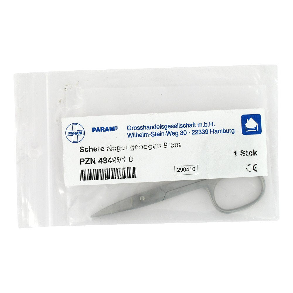 Das Produktfoto zeigt Schere Nagel Gebogen PZN 04849910