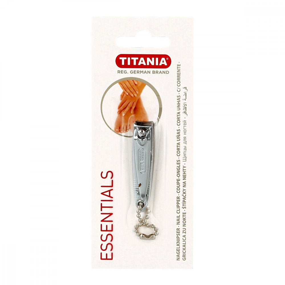 Das Produktfoto zeigt Nagelknipser Ca.5,5 Cm Mit Kette Titania PZN 05355400
