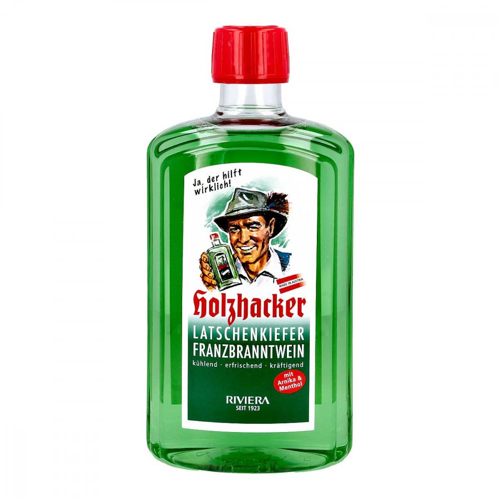 Das Produktfoto zeigt Riviera Holzhacker Latschenkiefer-Franzbranntwein PZN 09180073