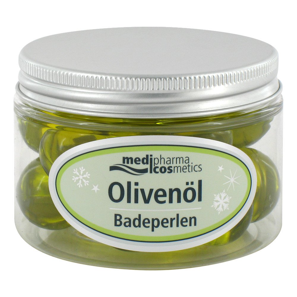 Das Produktfoto zeigt Olivenöl Badeperlen PZN 09704926