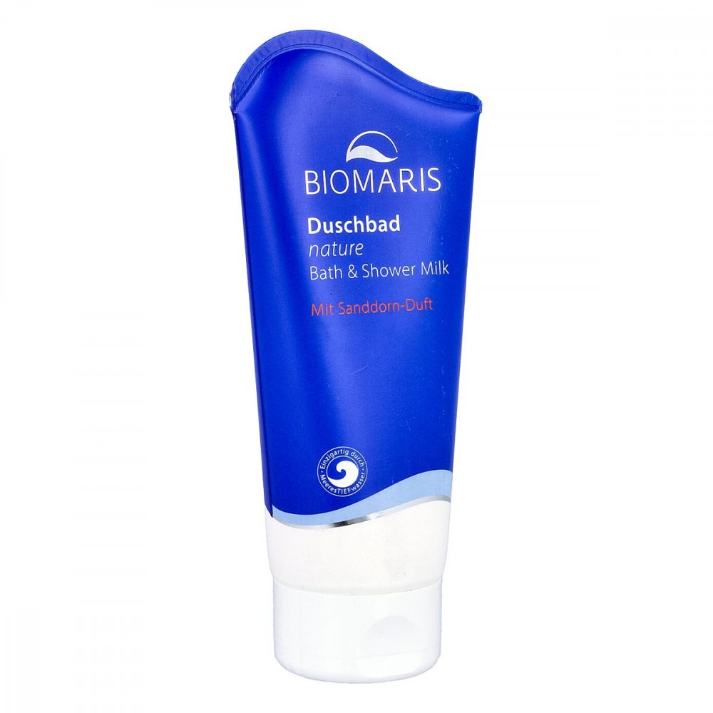 Das Produktfoto zeigt Biomaris Duschbad Nature Mit Sanddorn-Duft PZN 09913038